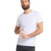 Herren Mustang Shirts | Mustang Herren Basic T-Shirt Mit Rundhals In Weis