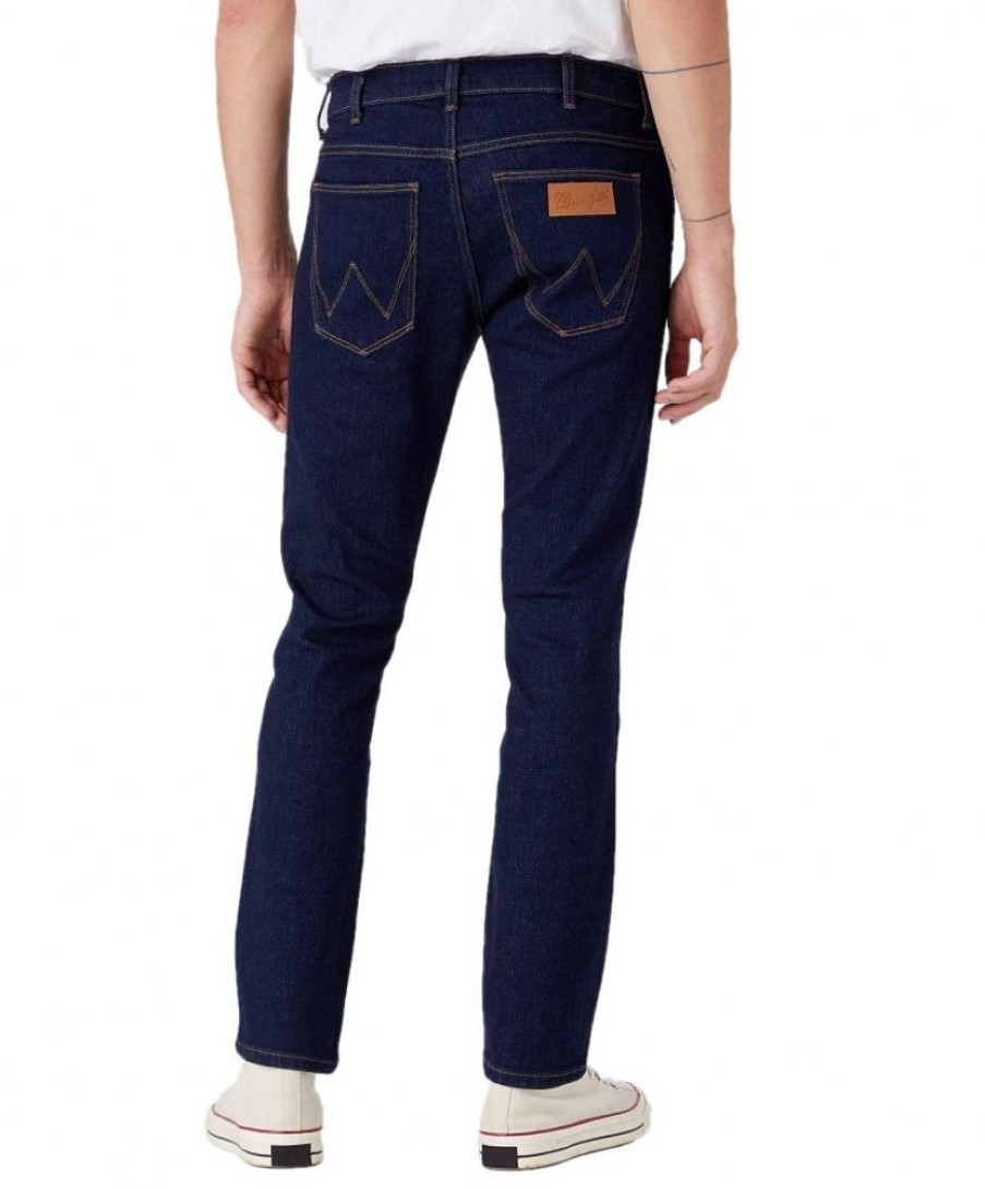 Herren Wrangler Tapered | Wrangler Larston Jeans Slim Tapered Fit In Rinsewash