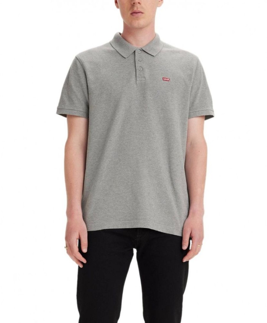 Herren Levis Shirts | Levi'S Poloshirt Housemark Polo Mit Dezentem Logo In Grau