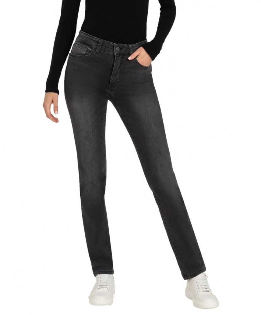 Damen MAC Straight Leg | Mac Dream Authentic Jeans In Dunkelgrauer Optik