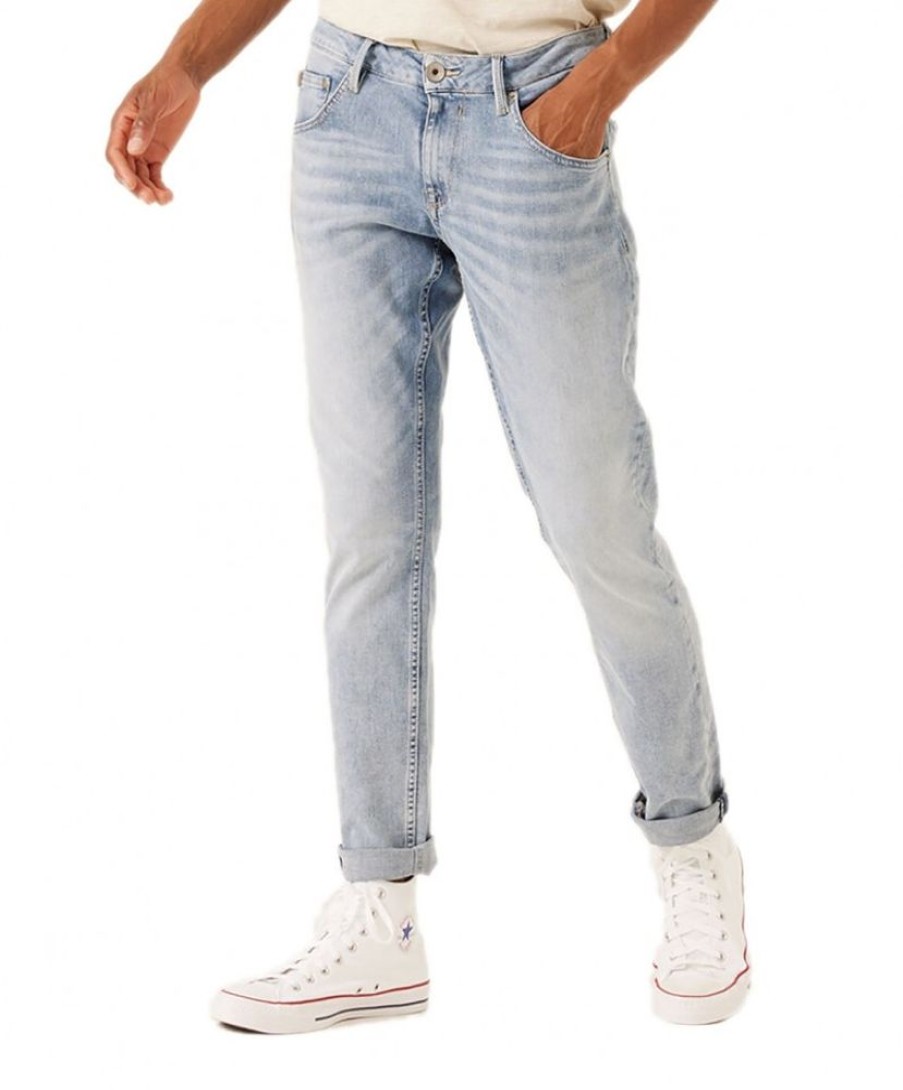 Herren Garcia Tapered | Garcia Russo Jeans Tapered Fit In Hellblau