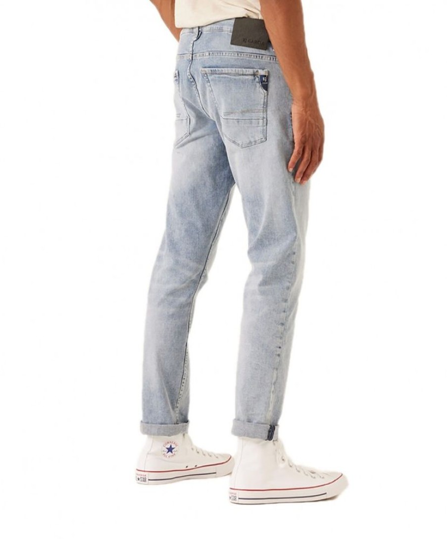 Herren Garcia Tapered | Garcia Russo Jeans Tapered Fit In Hellblau