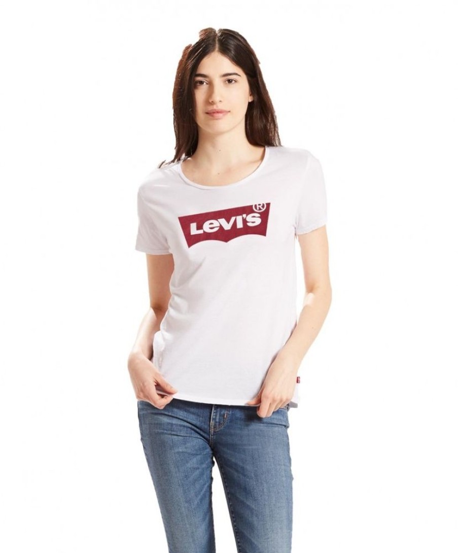 Damen Levis Shirts | Levi'S Damen T-Shirt The Perfect Tee In Weisem White Graphic