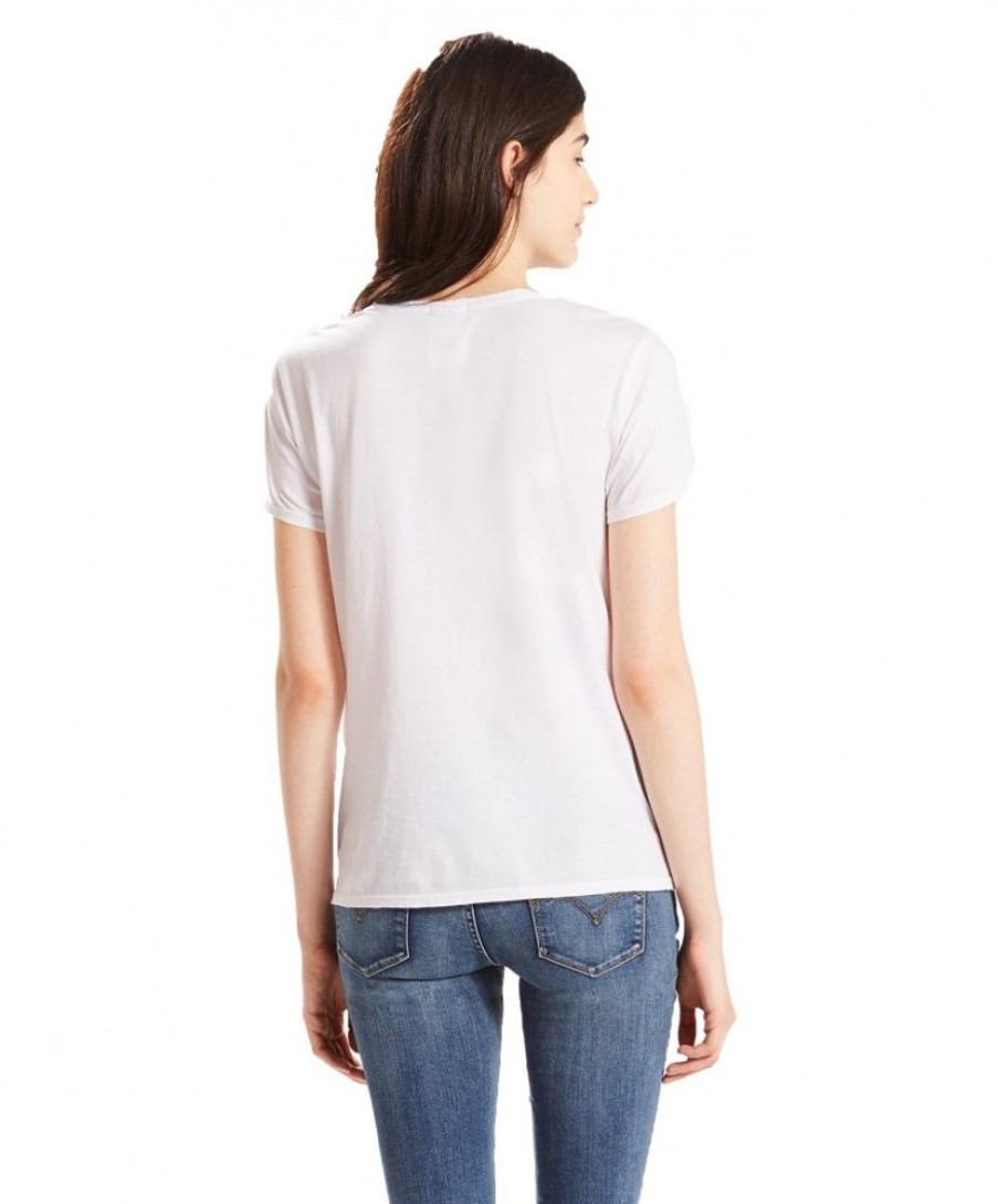 Damen Levis Shirts | Levi'S Damen T-Shirt The Perfect Tee In Weisem White Graphic