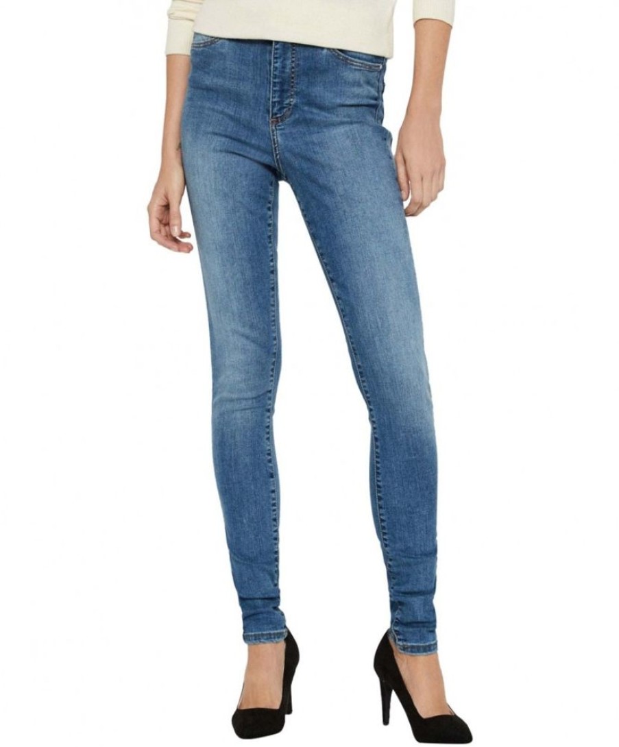 Damen Vero Moda Skinny | Vero Moda High Waisted Jeans Sophia In Hellblauem Blue