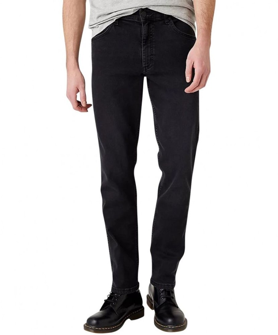 Herren Wrangler Regular Fit | Wrangler Jeans Straight Fit Greensboro Aus Black Denim