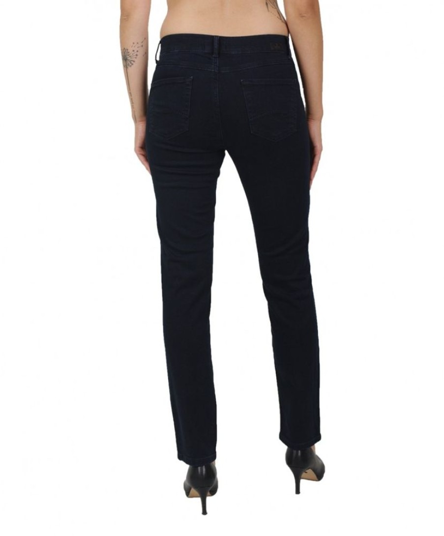 Damen Angels Slim Fit | Angels Jeans Straight Cici In Night Blue Mit Logo-Applikation