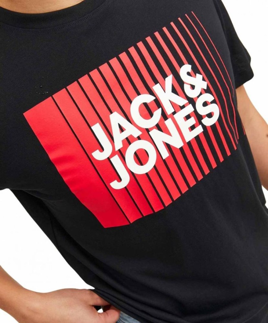 Herren Jack & Jones Shirts | Jack & Jones T-Shirt Corp Mit Logo In Schwarz