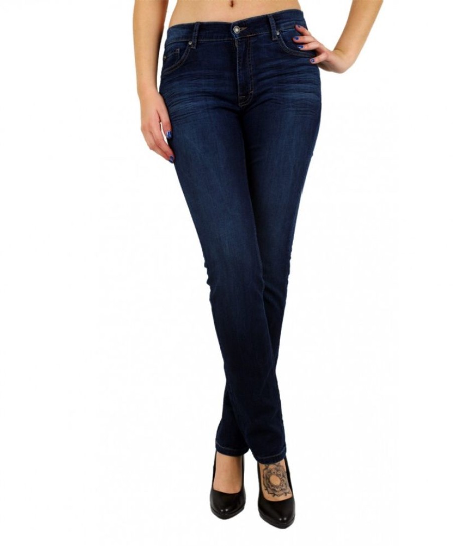 Damen Angels Slim Fit | Angels Cici Jeans Sweat Denim In Night Blue Used