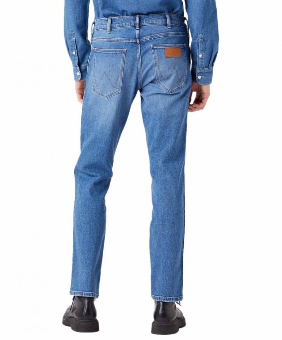 Herren Wrangler Regular Fit | Wrangler Greensboro Jeans Straight Leg In Used-Optik