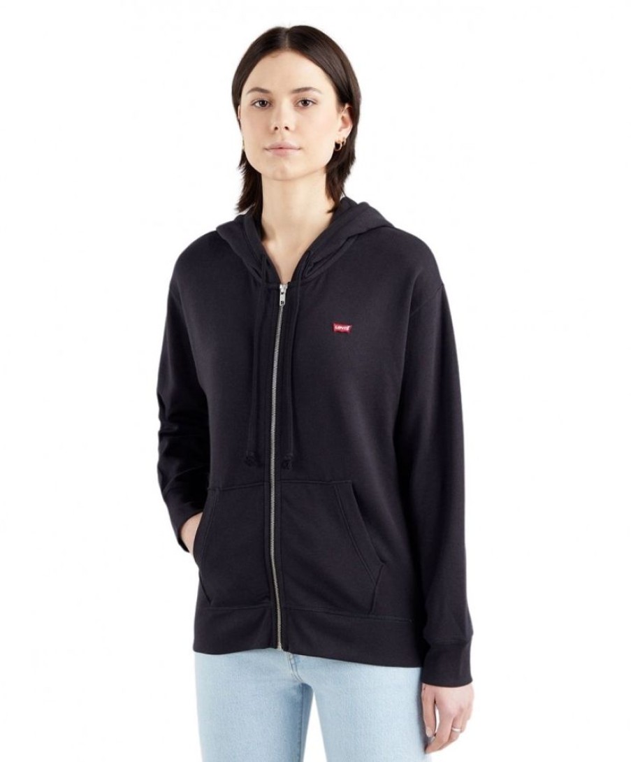 Damen Levis Pullover | Levis Hoodie Standard Mit Reisverschluss In Schwarz