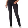 Damen Wrangler Skinny | Wrangler Jeans Skinny Fit In Schwarzem Soft Nights Denim