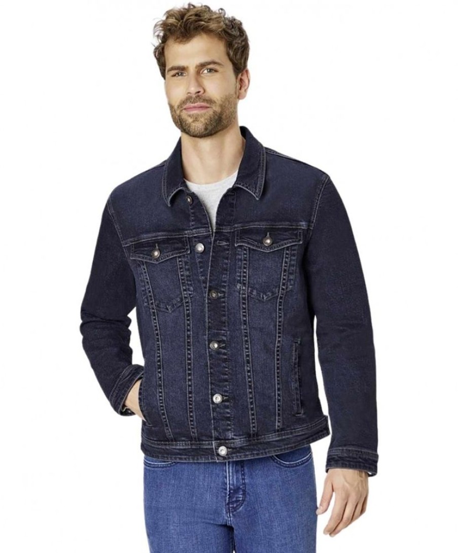 Herren Paddocks Jacken | Paddocks Jeansjacke Western In Blue Black Waschung