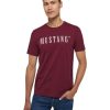 Herren Mustang Shirts | Mustang Print Shirt Alex C Mit Schriftzug In Zinfandel