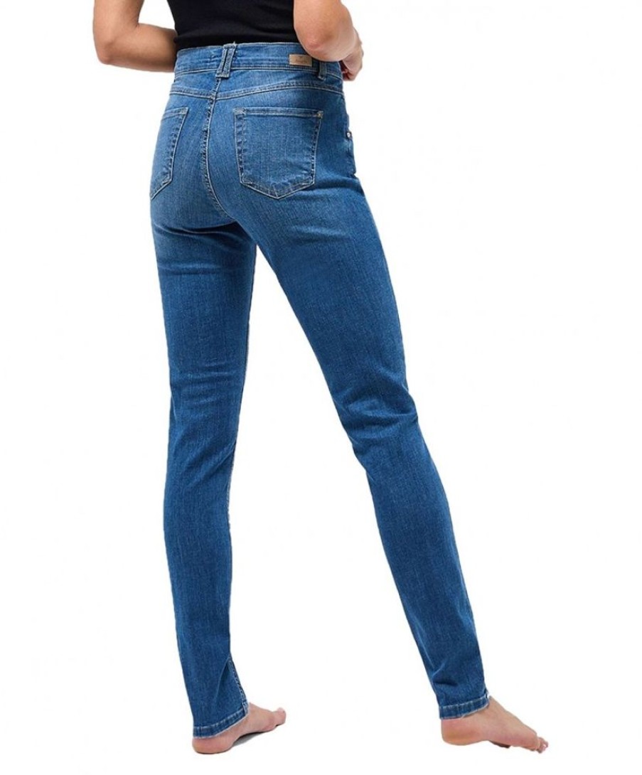 Damen Angels Skinny | Angels Jeans Skinny Button Mit Doppelknopf In Used-Optik