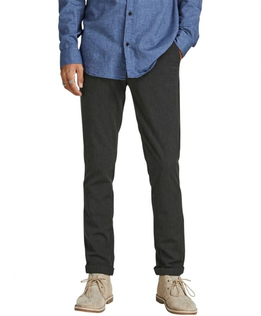 Herren Jack & Jones Chinohosen | Jack & Jones Slim-Fit Chino Marco Connor In Dunkelgrau