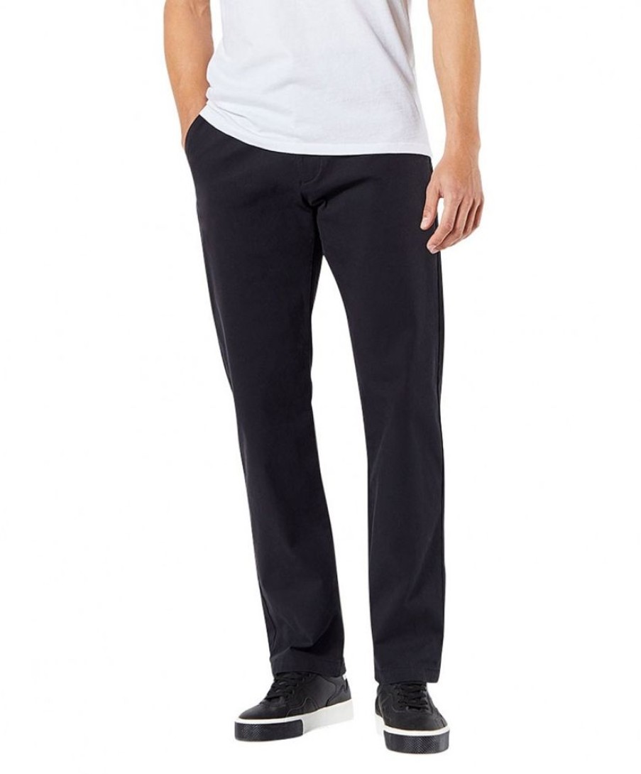 Herren Dockers Chinohosen | Dockers Herren Chino Straight Fit Aus Schwarzem Twill