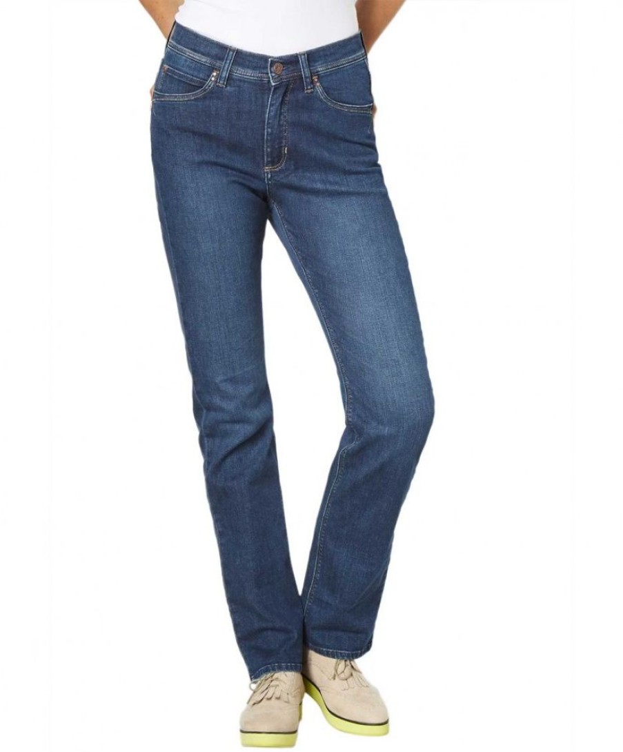 Damen Paddocks Regular | Paddocks Kate - Straight Leg Jeans In Dunkler Used Optik