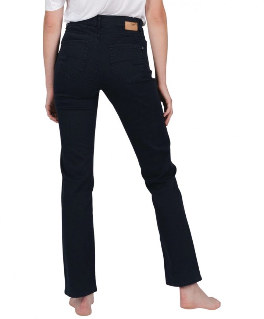 Damen Angels Straight Leg | Angels Jeans Dolly In Unifarbenen Midnight Blau