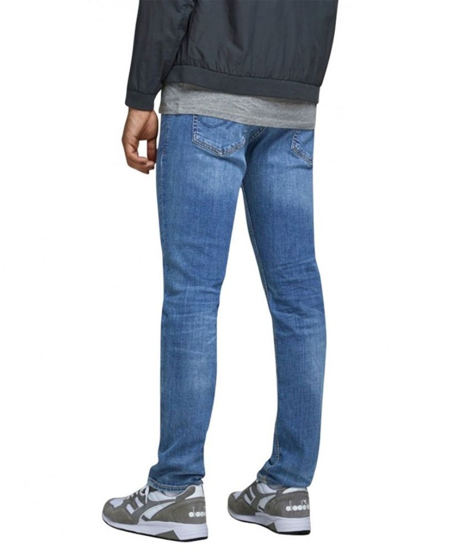 Herren Jack & Jones Slim Fit | Jack & Jones Jeans Slim Fit Tim In Blue-Denim-Look