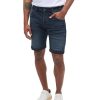 Herren Mustang Stretch Jeans | Mustang Chicago Shorts Aus Stretch Denim In Dunklem Used