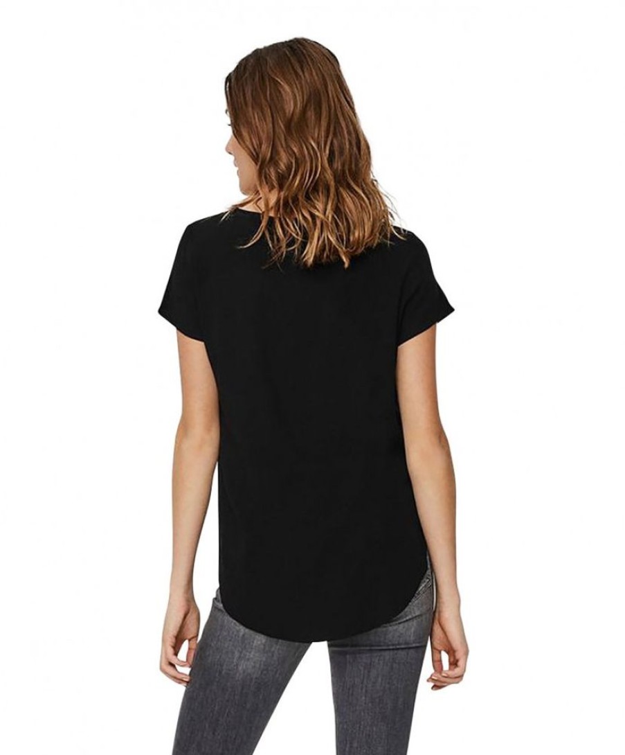 Damen Vero Moda Shirts | Vero Moda Blusenshirt Becca Plain In Schwarz