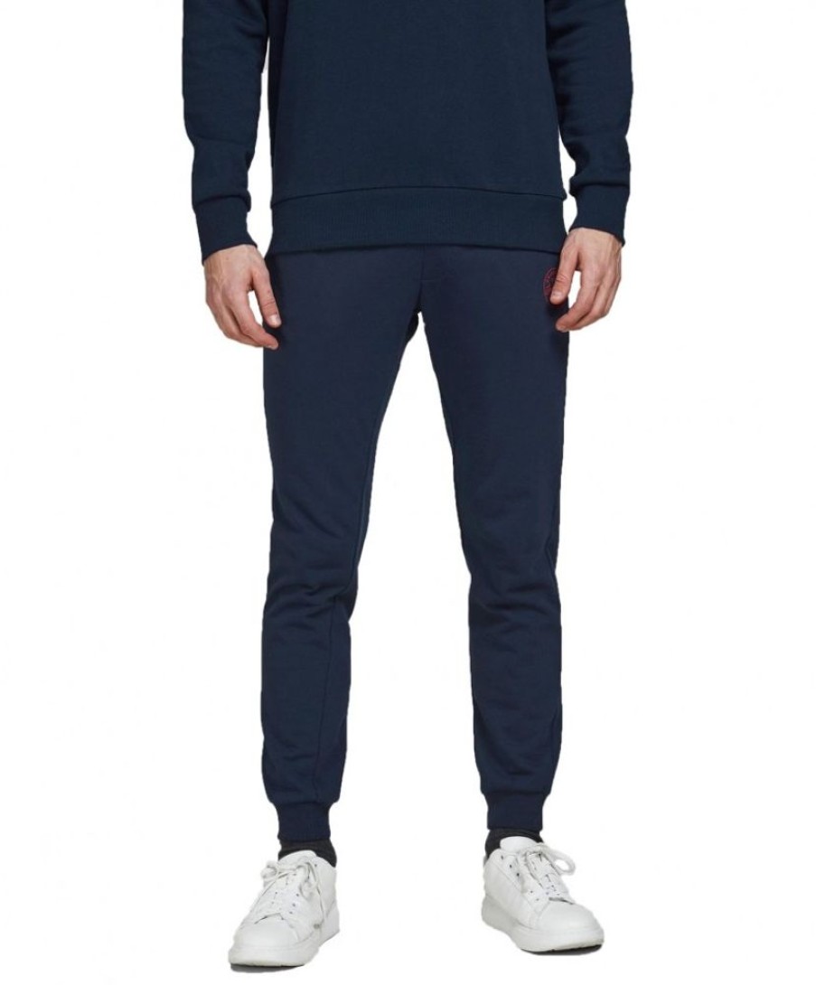 Herren Jack & Jones Jogginghosen | Jack & Jones Jogginghose Gordon Aus Dunkelblauer Baumwolle