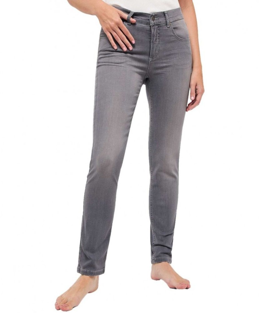 Damen Angels Straight Leg | Angels Jeans Cici Mit Straight Leg In Dunkelgrau