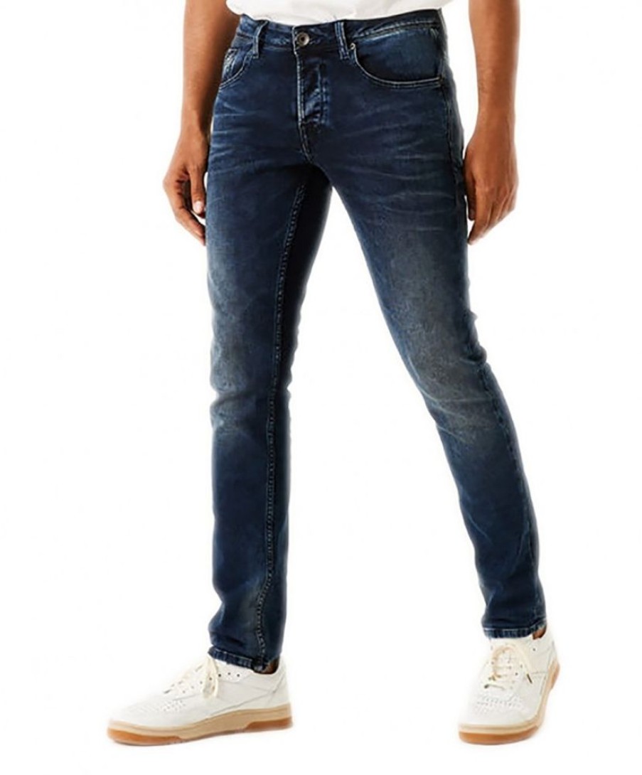 Herren Garcia Slim Fit | Garcia Herren Jeans Slim Fit Savio In Dunklem Vintage-Look