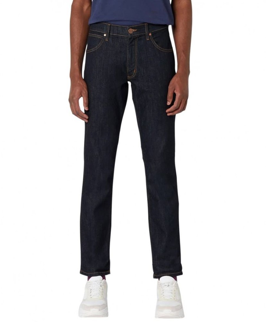 Herren Wrangler Straight Leg | Wrangler Herren Jeans Regular Fit Greensboro In Dark Rinse