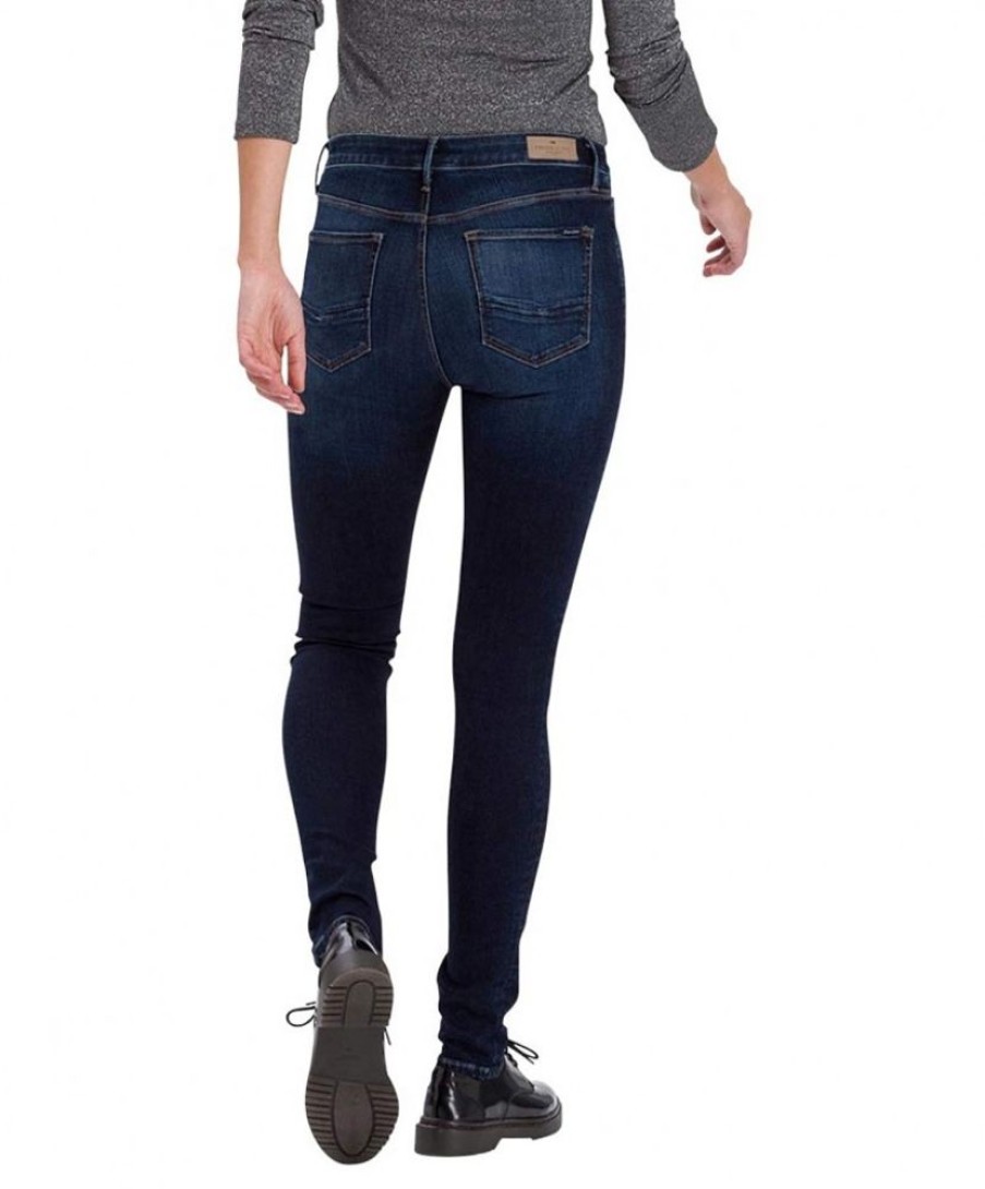 Damen Cross Skinny | Cross Skinny Jeans Alan In Deep Blue Mit Hohem Bund