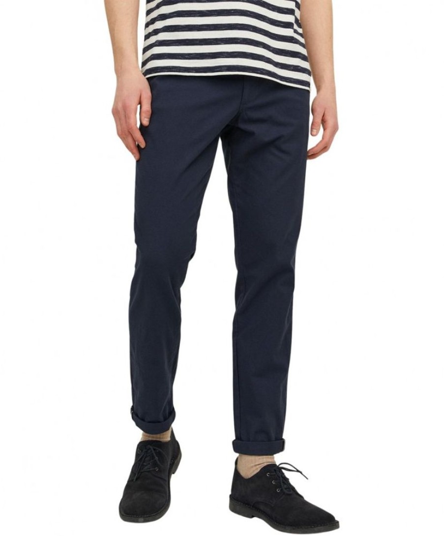 Herren Jack & Jones Chinohosen | Jack & Jones Marco Slim Chinohose In Dunkelblau