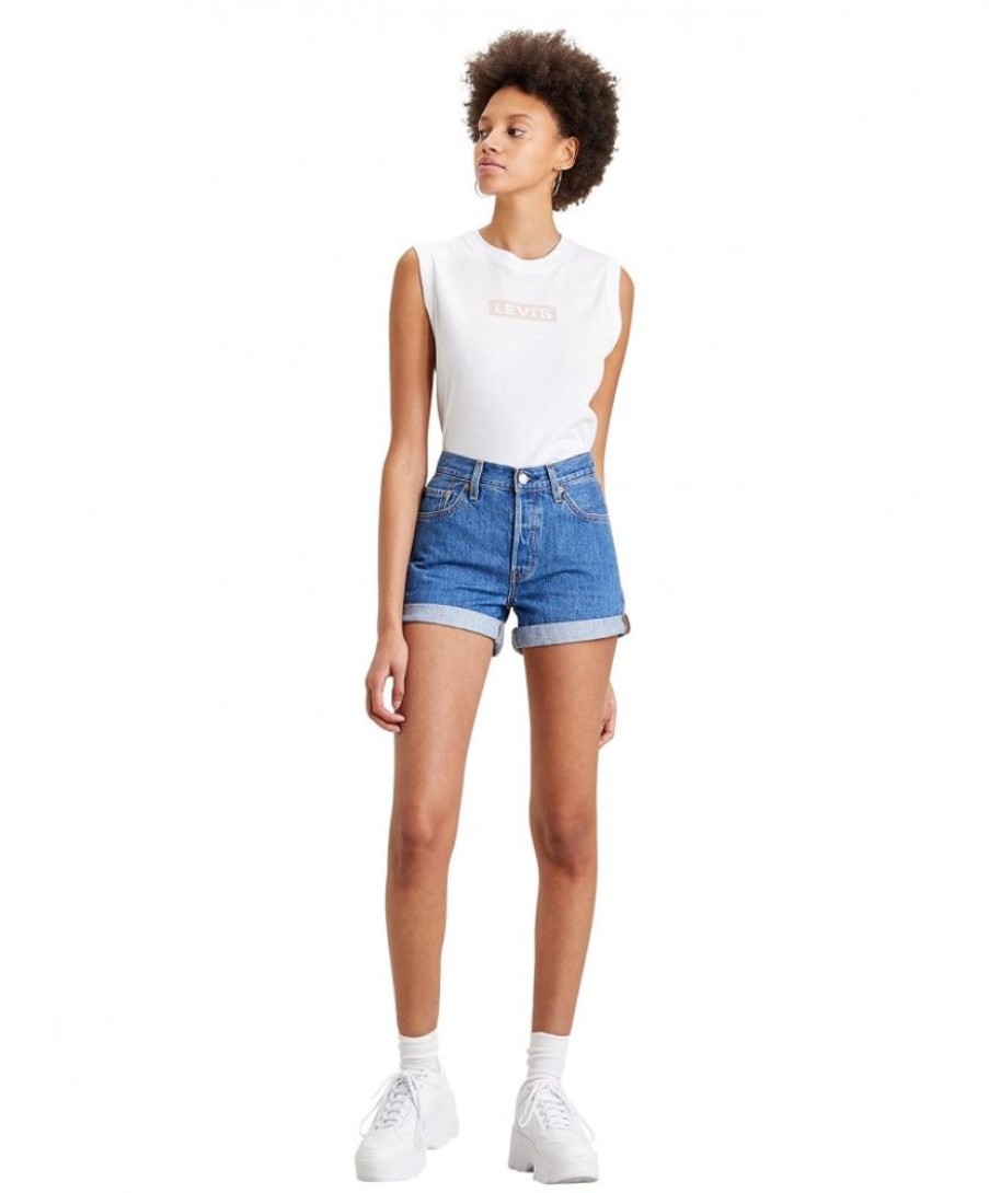 Damen Levis Shorts | Levis Damen Jeans Shorts Long 501 Mit Hohem Bund