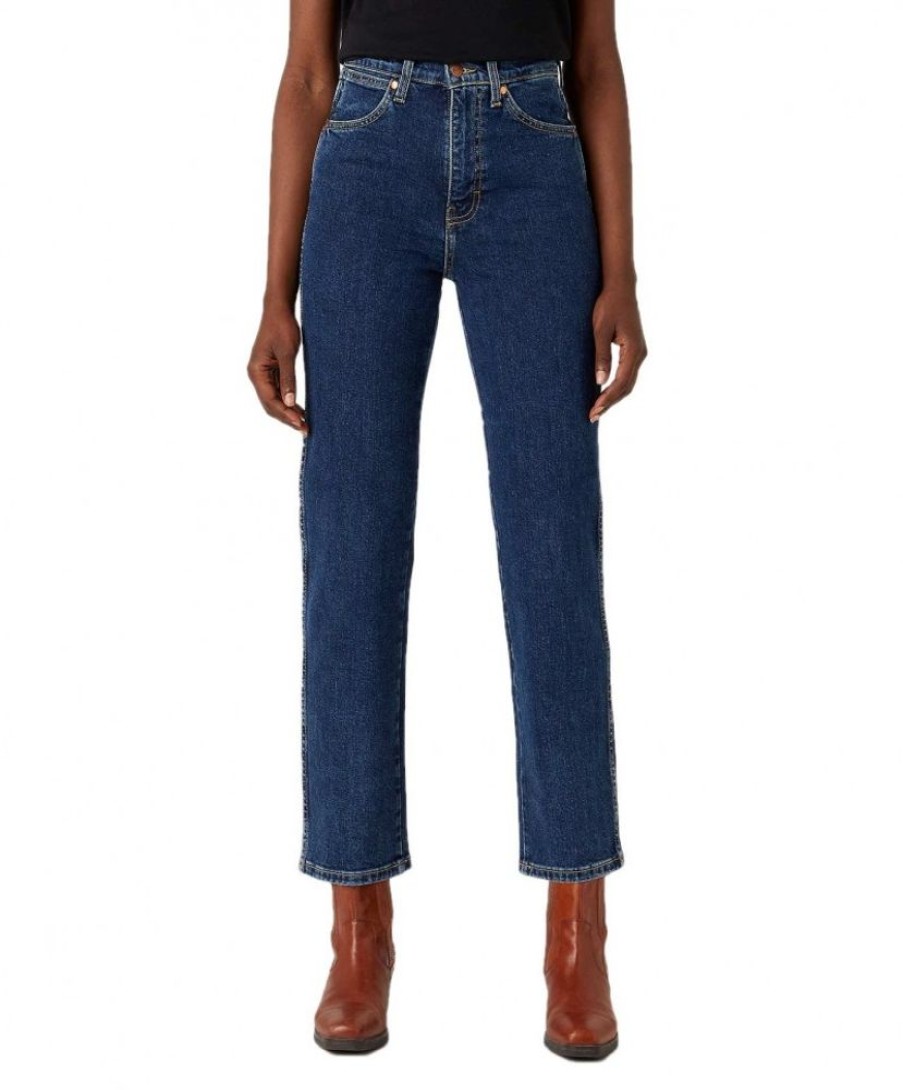 Damen Wrangler Skinny | Wrangler Wild West Jeans Mit Hohem Bund In Stonewash