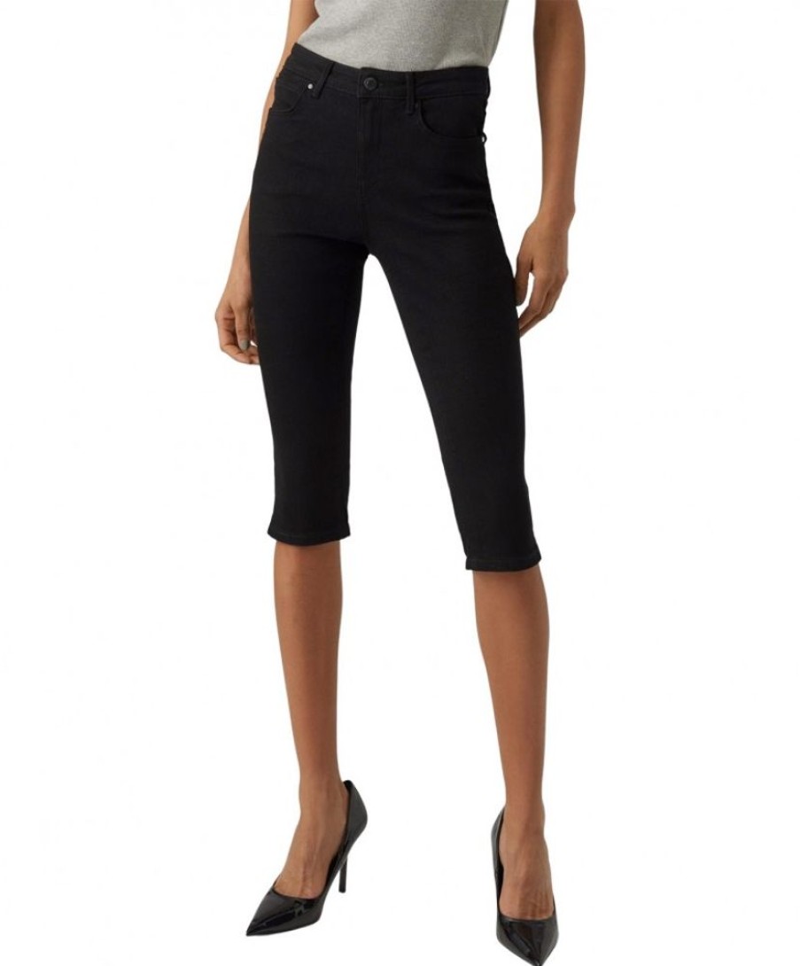 Damen Vero Moda Shorts | Vero Moda Caprijeans June In Schwarz