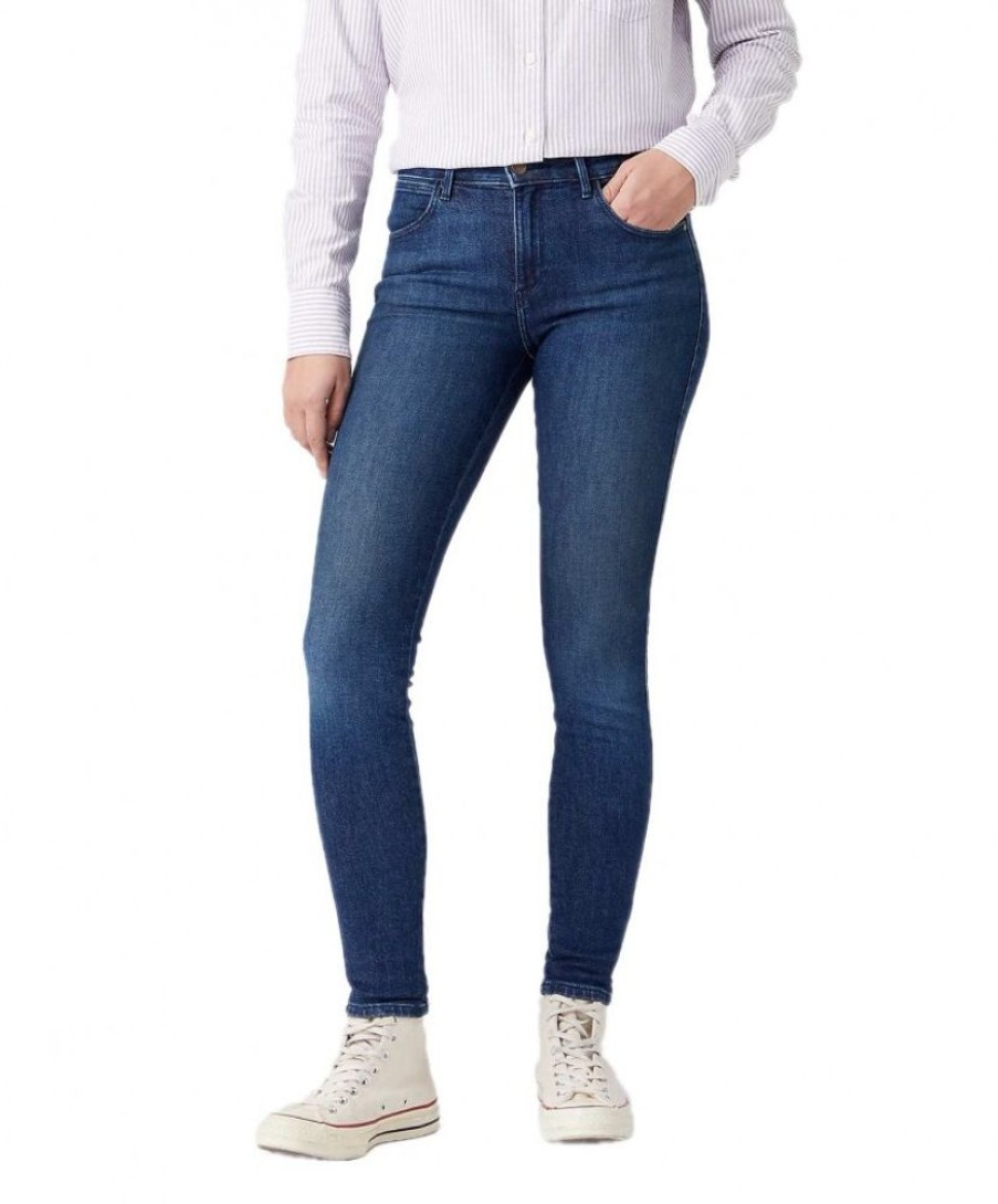 Damen Wrangler Skinny | Wrangler Jeans Skinny Fit Body Bespoke In Dunkelblau