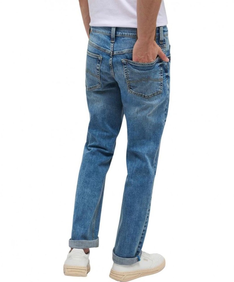 Herren Mustang Straight Leg | Mustang Tramper Straight Jeans In Heller Used Waschung