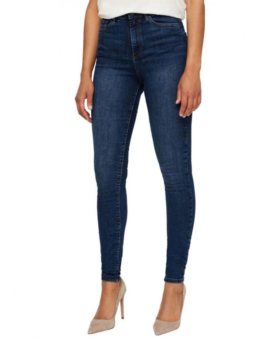 Damen Vero Moda Skinny | Vero Moda High Waisted Jeans Skinny Sophia Aus Blue Denim