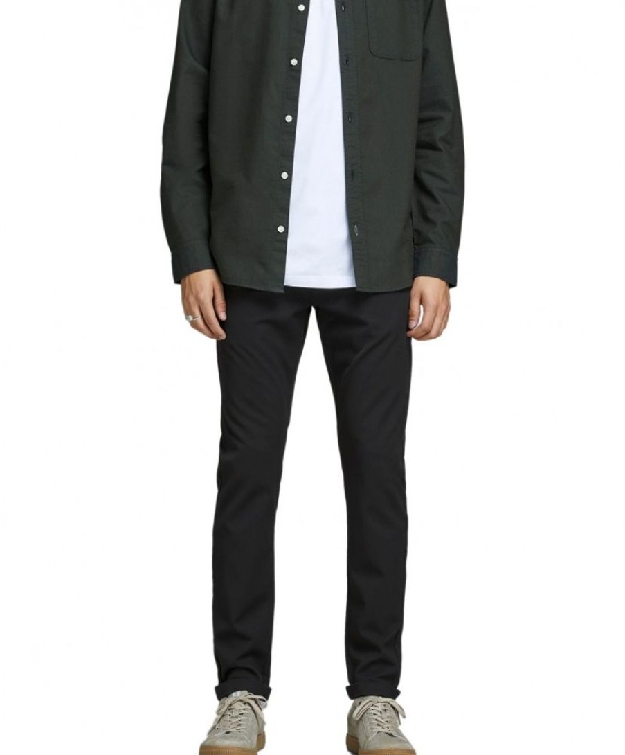 Herren Jack & Jones Chinohosen | Jack & Jones Slim-Fit Chino Marco Connor In Schwarz