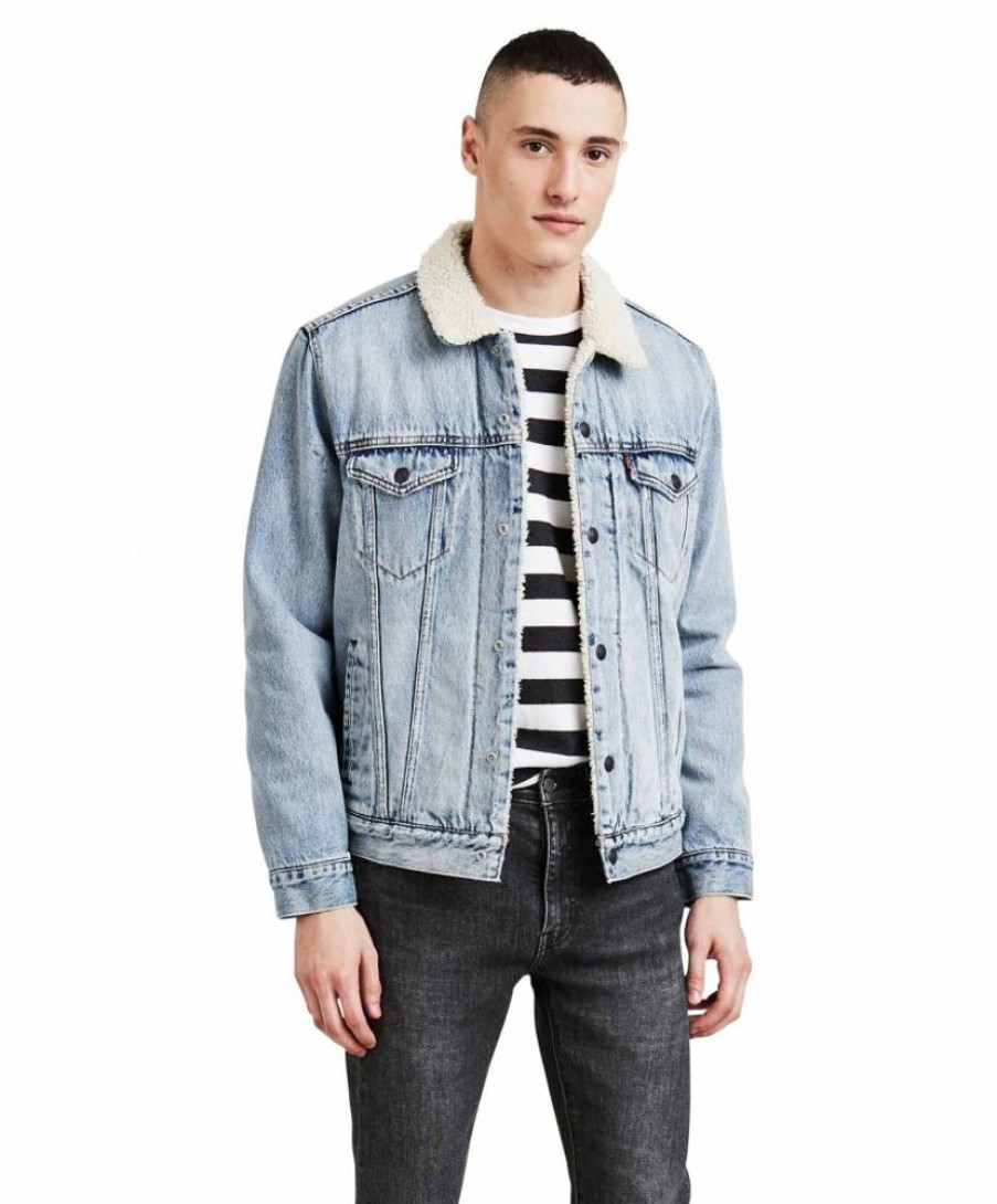 Herren Levis Jacken | Levi'S Jeansjacke Mit Fell In Hellblauem Stonebridge