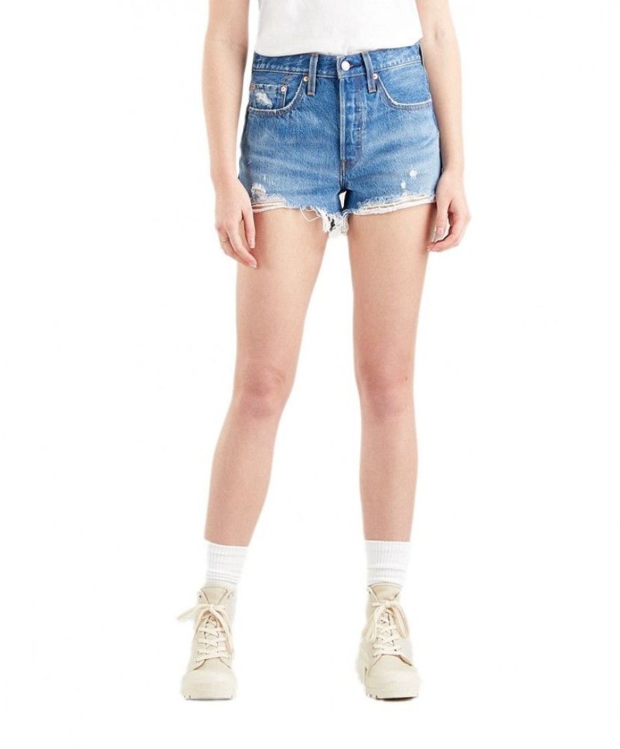 Damen Levis Shorts | Levi'S Jeans-Shorts 501 Original Mit Ausgefranstem Saum