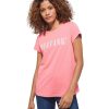 Damen Mustang Shirts | Mustang Print Shirt Alina C Mit Schriftzug In Tea Rose