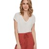 Damen Vero Moda Shirts | Vero Moda T-Shirt Ava Mit Kurzen Armeln In Weis