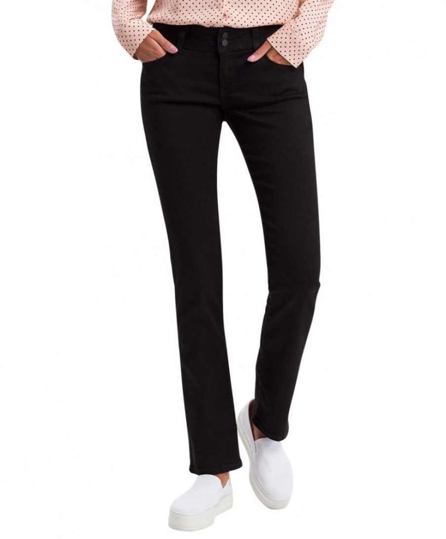 Damen Cross Regular | Cross Damen-Jeans Regular Fit Loie In Schwarzem Black