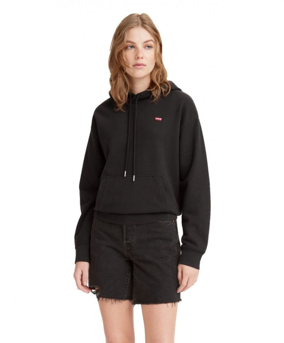 Damen Levis Pullover | Levis Damen Hoodie In Schwarz Aus Weichem Fleece