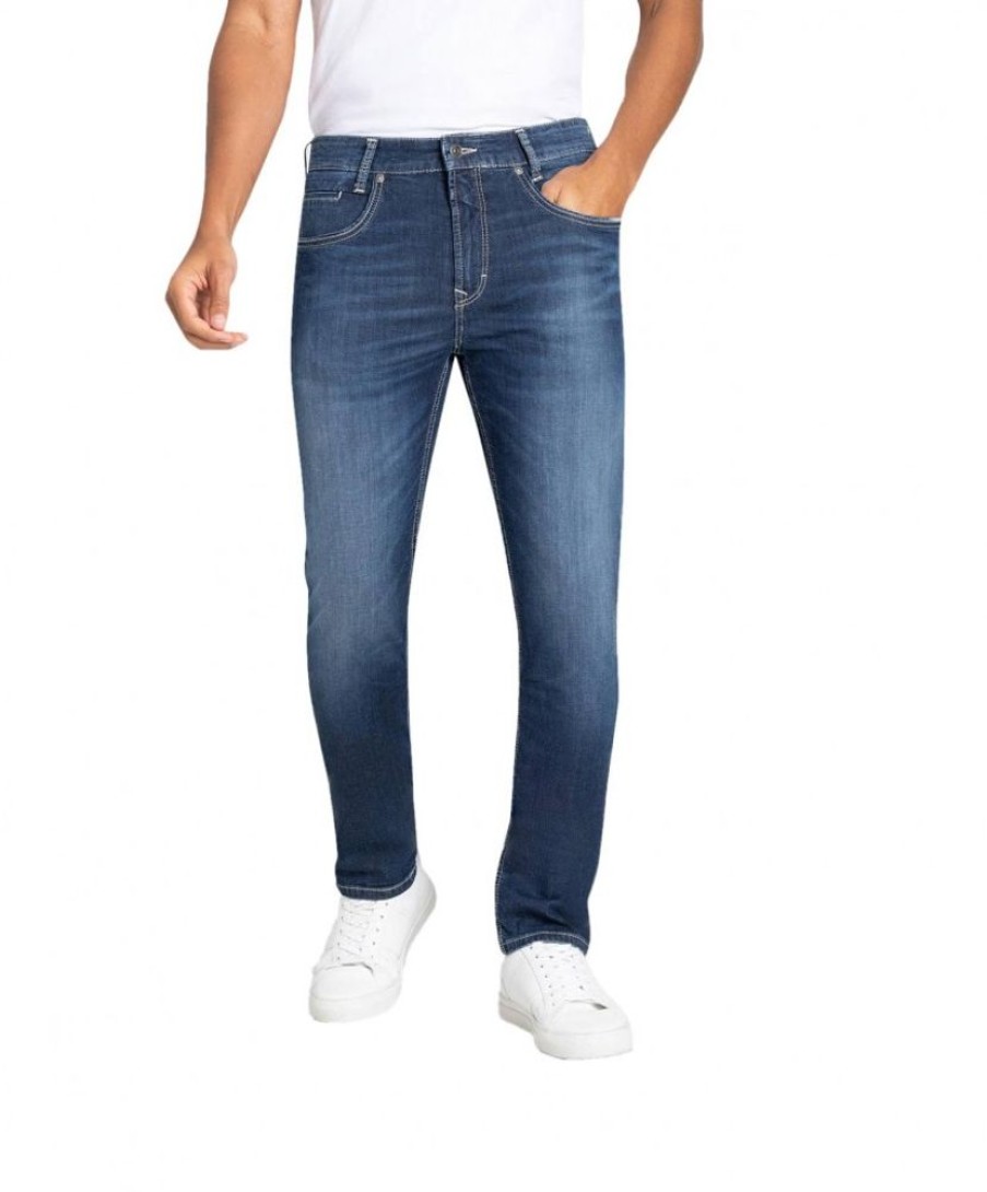 Herren MAC Tapered | Mac Arne Pipe Jeans Modern Fit In Dunkelblauer Optik