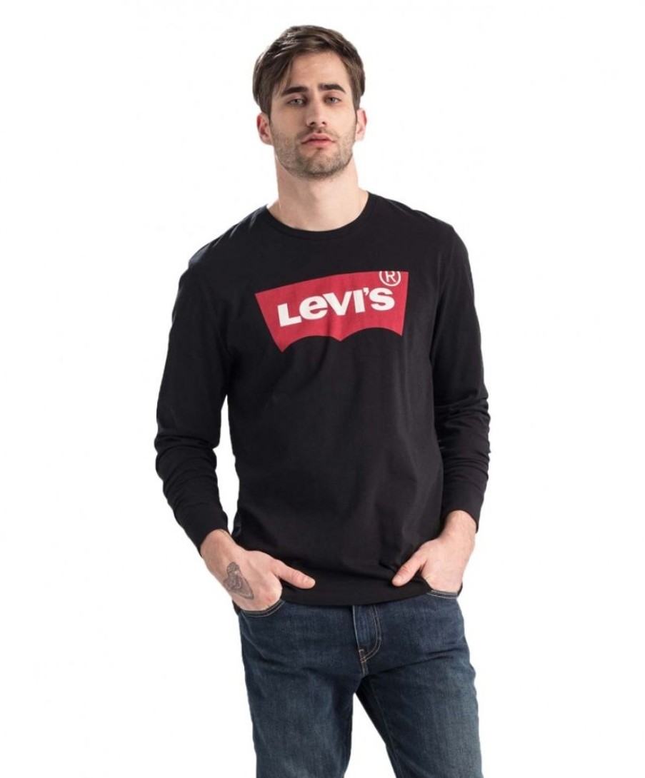 Herren Levis Shirts | Levi'S Langarmshirt Housemark Tee Mit Logodruck