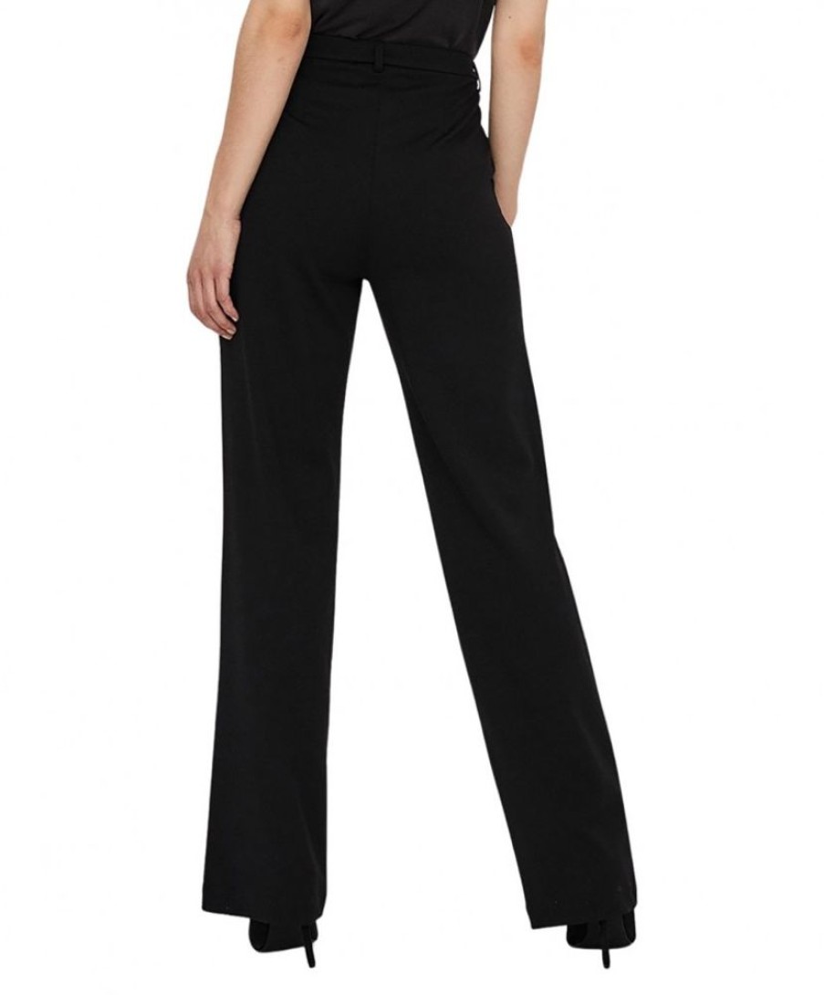 Damen Vero Moda Stoffhosen | Vero Moda Stoffhose Zamira Mit Mittlerer Taille In Schwarz | Jeans-Meile.De