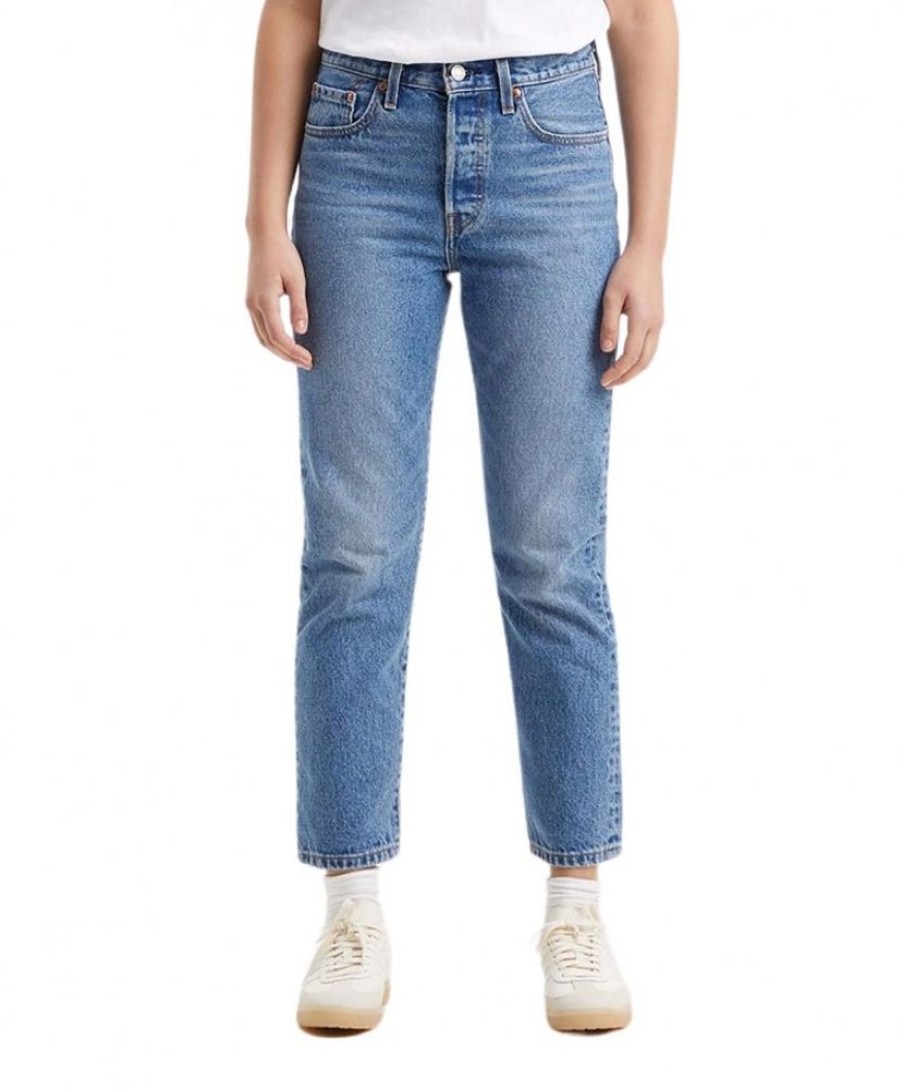 Damen Levis Regular | Levi'S 501 Crop 501 Jeans Mit ⅞ Lange In Mittelblau