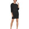 Damen Vero Moda Kleider | Vero Moda Damen Strickkleid Doffy Mit Langarm In Schwarz